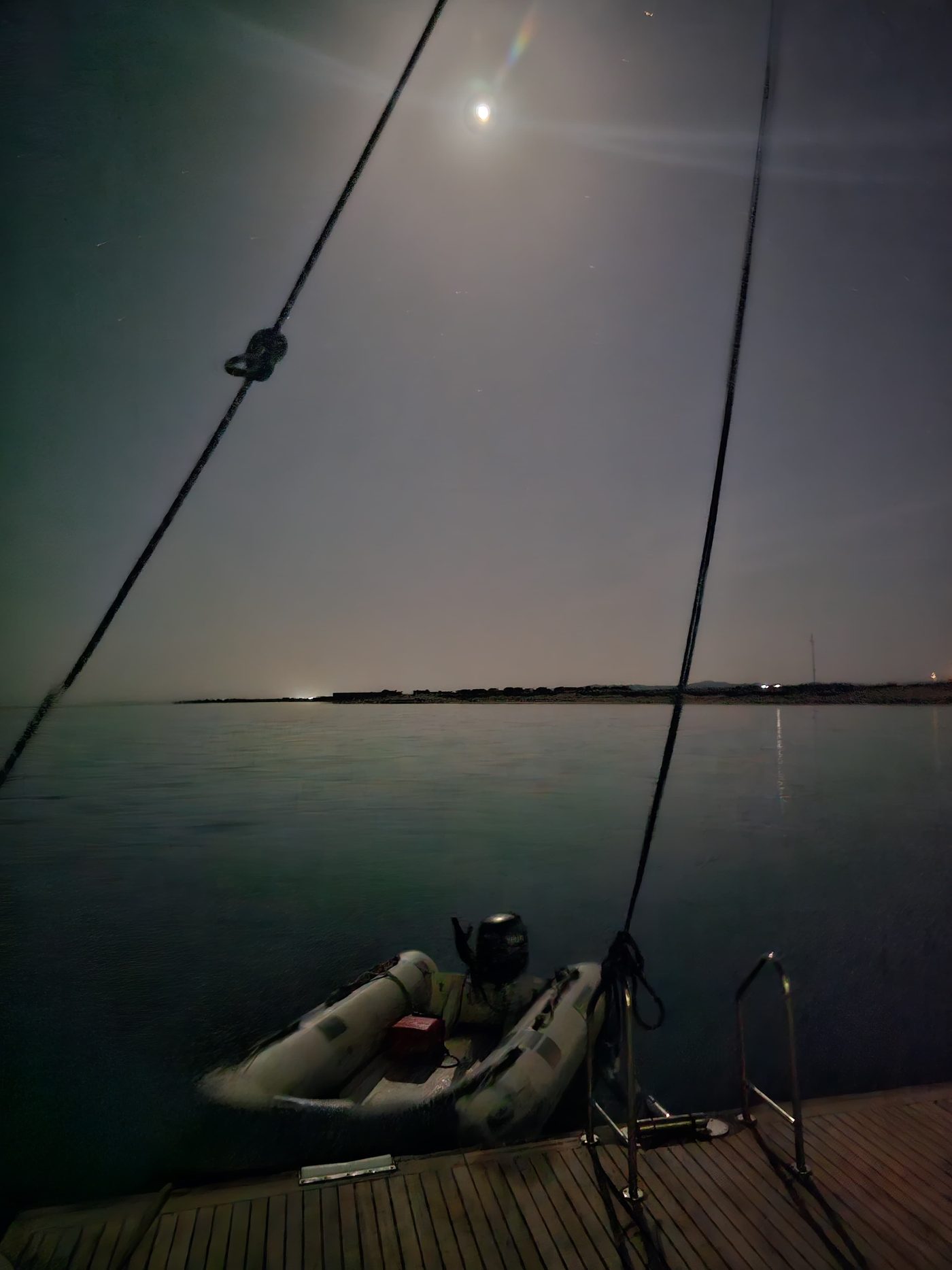 SY Mermaid tenders at night